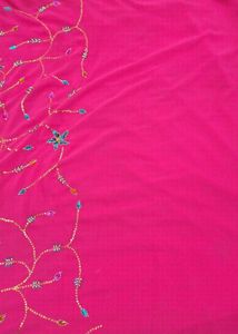 Beautifully Embellished Pink Saree