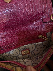 Guess Pink Croc Clutch