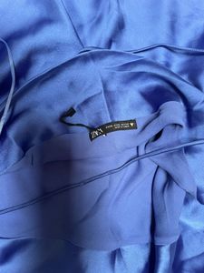 Silky Blue Slip Zara dress