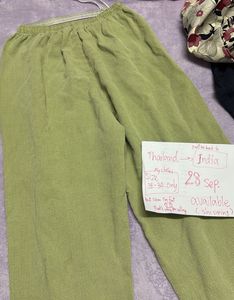 Comfortable Light Green Corduroy Pants24-28