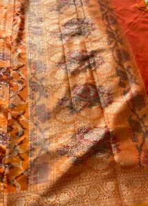 Beautiful Orange Floral Saree with Blouse 💜