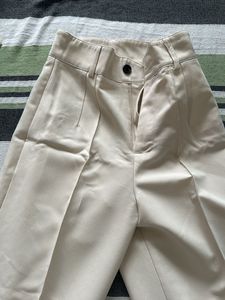 Cream Wide Leg Trousers