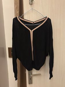Stylish Black Knit Sweater