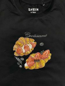 🎀PRICE DROP!!SHEIN Croissant Graphic T-Shirt