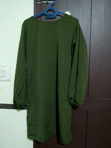 Olive Green Long Sleeve Tunic Top