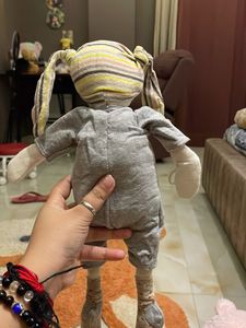 Cute Bunny Doll with Striped Hat