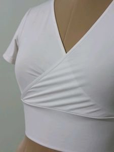 White Wrap Crop Top
