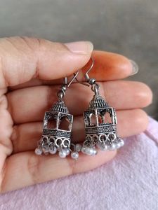 Traditional Silver Jhumka Earrings
