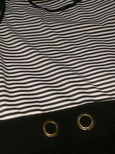 Striped Top &amp; Black Maxi Dress Combo