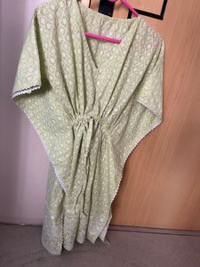 Chic Light Green Embroidered Kurta