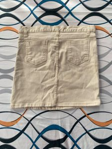 Classic Beige Denim Skirt
