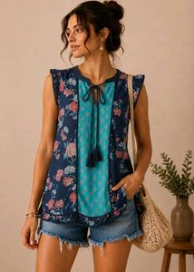 Bohemian Floral Print Top