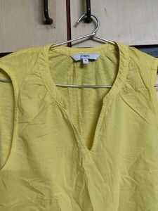 V-Neck Sleeveless Yellow Top