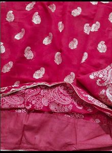 Rani color Saree with blouse