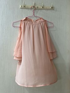 Elegant Peach Cold Shoulder Top