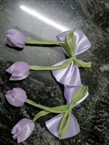 Cute Tulip Ribbon Hair Clips