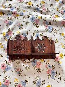 Wooden Key Holder with Om & Yoga Design