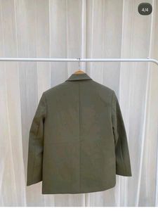 Zara Olive Double-Breasted Blazer