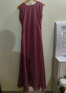 Elegant Onion Pink Ethnic Gown with Embellishments