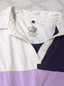 Colorblock Cropped Polo Shirt