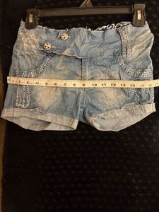 Chic Sparkly Denim Shorts