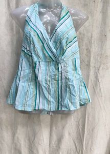 54209. Striped V-Neck Sleeveless Top