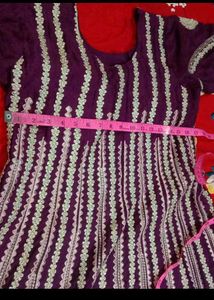 Embroidered Purple Kurti