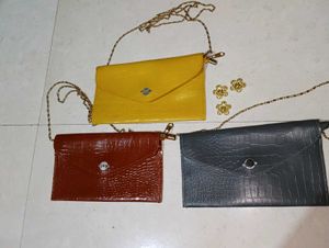 Set of 3 Croc Embossed Clutch Bags