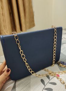 Stylish Navy Blue Chain Sling Bag