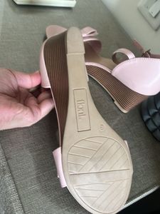 Reduced  Ankle strap Bow Wedge Sandals