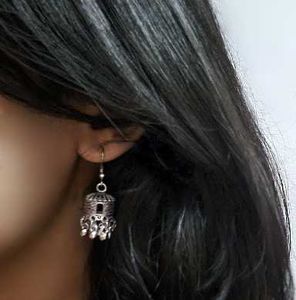 Jhumka Earrings Small Silver