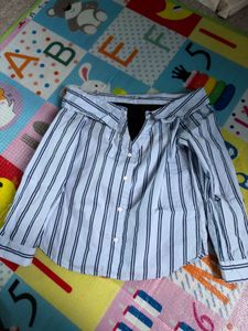 Stylish Off-Shoulder Striped Shirt