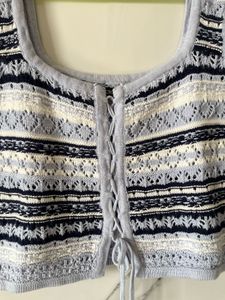 Knit Lace-Up Top