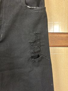 Distressed Black Denim Jeans