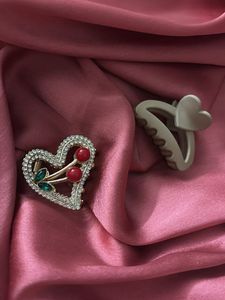 Heart Hair Claw Clip Set