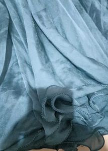 Teal Blue Lehenga Choli with Pink Dupatta