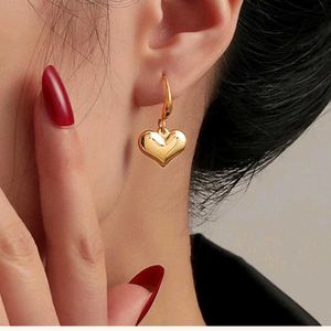 Anti Tarnish Heart Themed Drop Earring