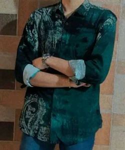 Men's Teal Paisley Print Shirt