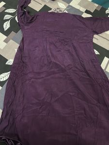 Elegant Embroidered Purple Dress
