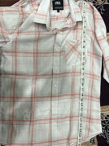 Zara Plaid Long Sleeve Shirt