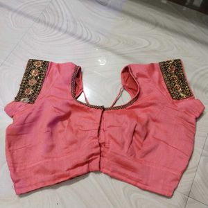 Pink Embellished Saree with Blouse