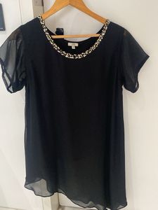 Chic Embellished Black Top
