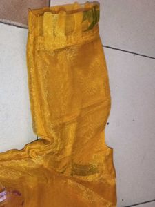 Orange Kurta with Floral Print