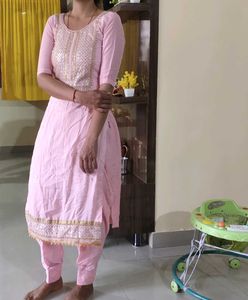 cotton silk patiala suit.