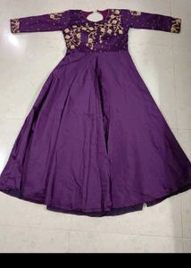 Elegant Purple Embroidered Anarkali Dress