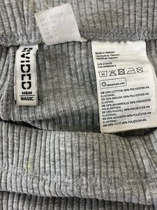H&amp;M Grey Ribbed Fit And Flare Pants