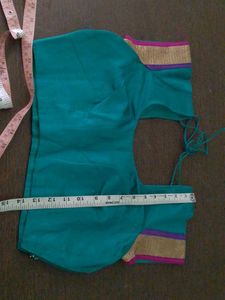 Teal Blouse with Decorative Trim