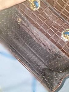 Brown croc print sling bag trendy