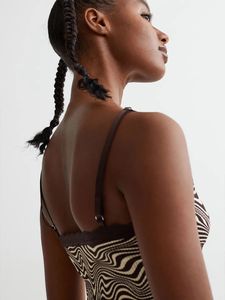 Zebra Print Lace Trim Cami Top