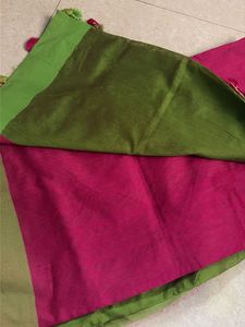 Vibrant Pink Saree with Tassel Border